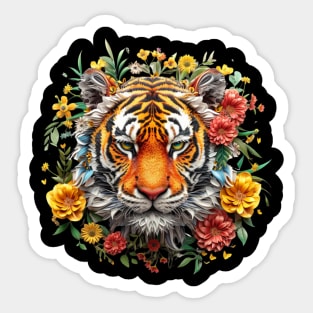 Floral Tiger Sticker